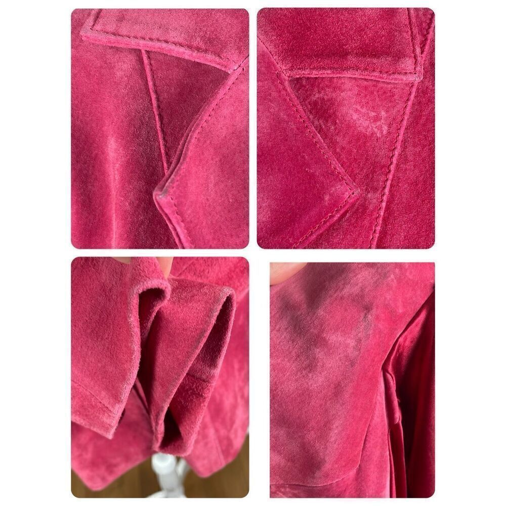Dialogue Raspberry Pink Suede Blazer S - Picture 8 of 15